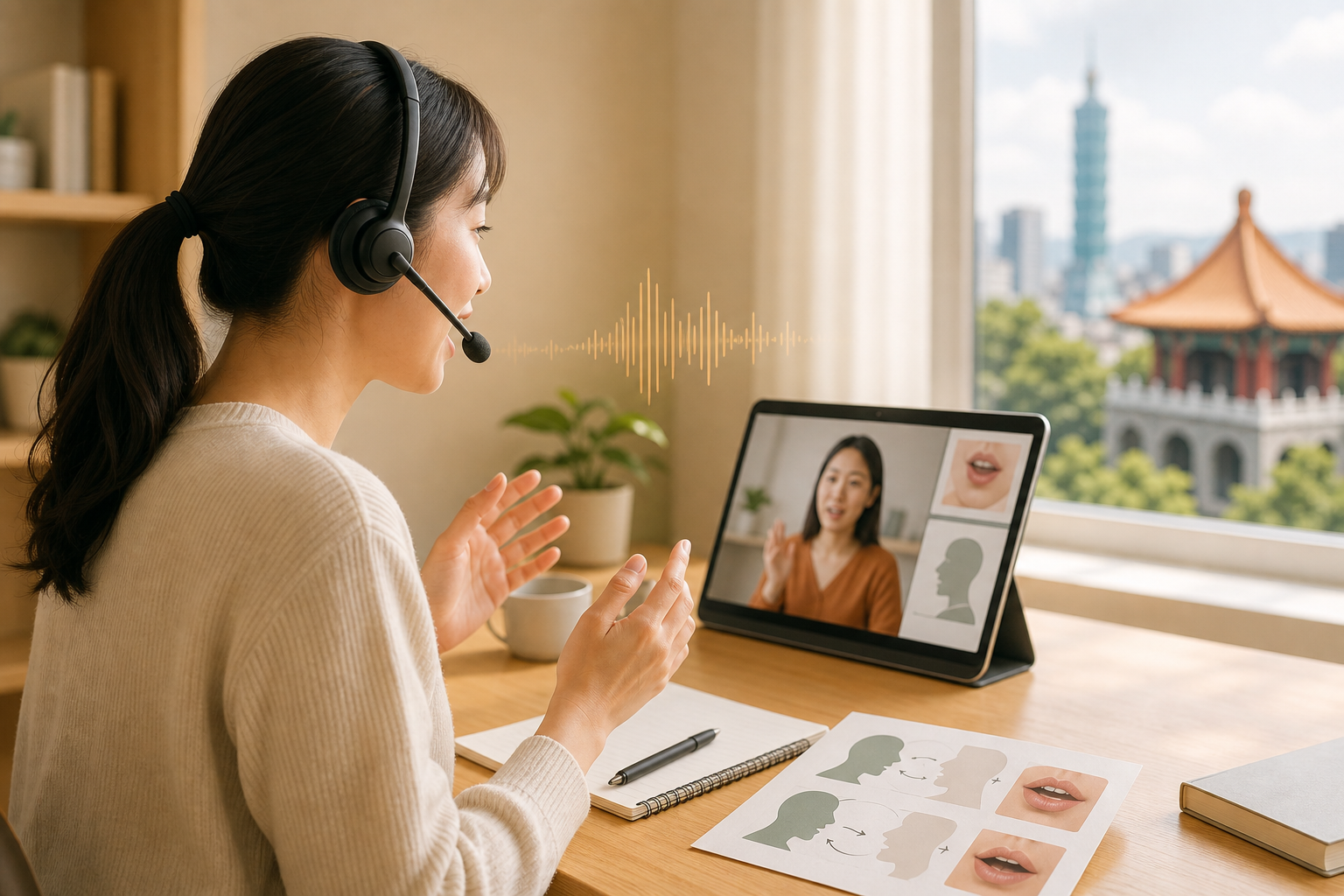 発音や会話表現を経験豊富な講師から実践的に学ぶイメージ